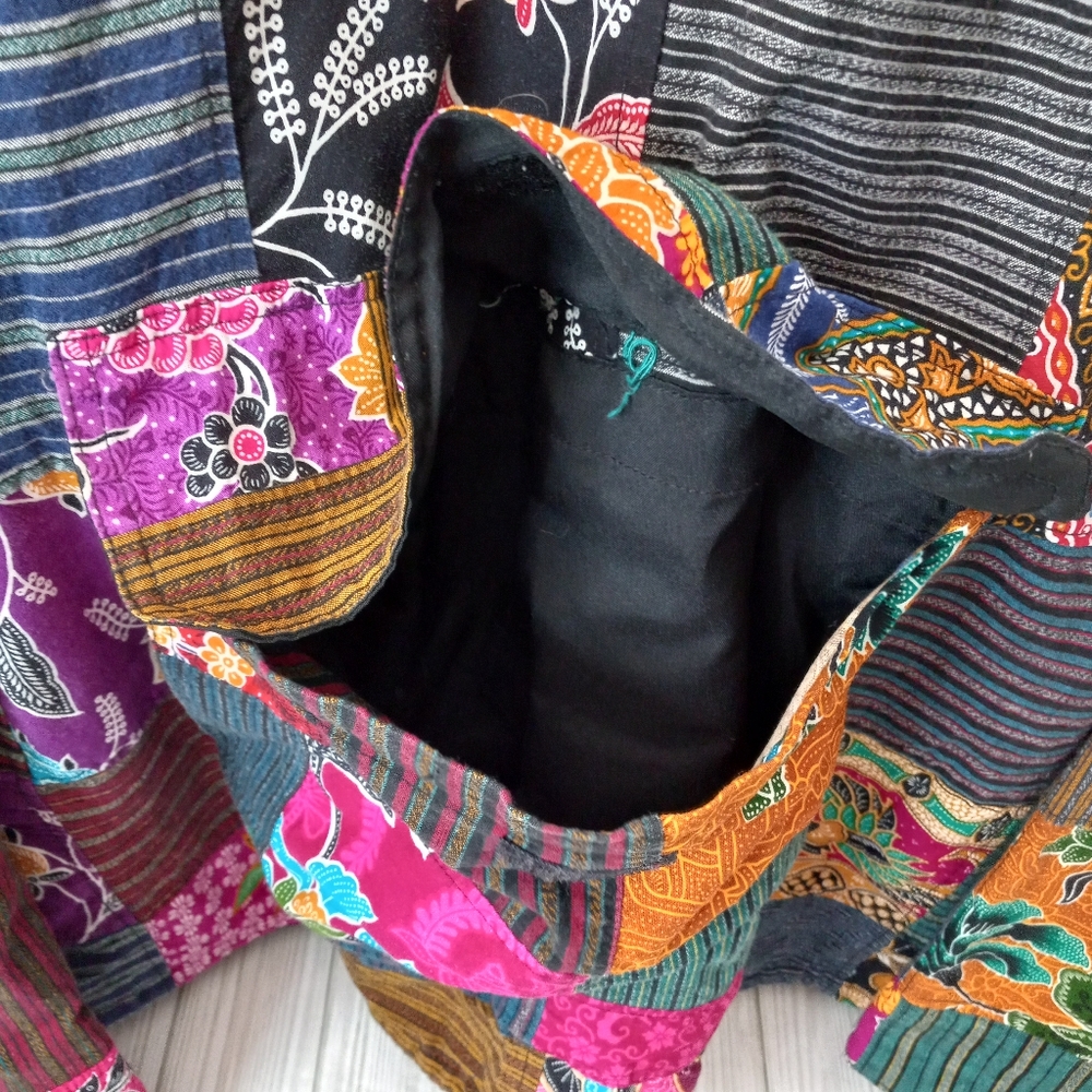 Vintage Rey Wear Patchwork Baja Boho Hippie Hoodie - Picture 4 of 8